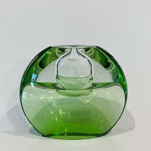 Vintage‎ Tarnow Oil Scent Vase Emerald Green Crystal Glass Poland Double Sided